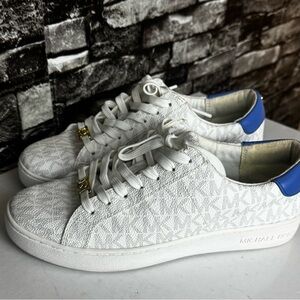 Michael Kors White and Blue Sneakers